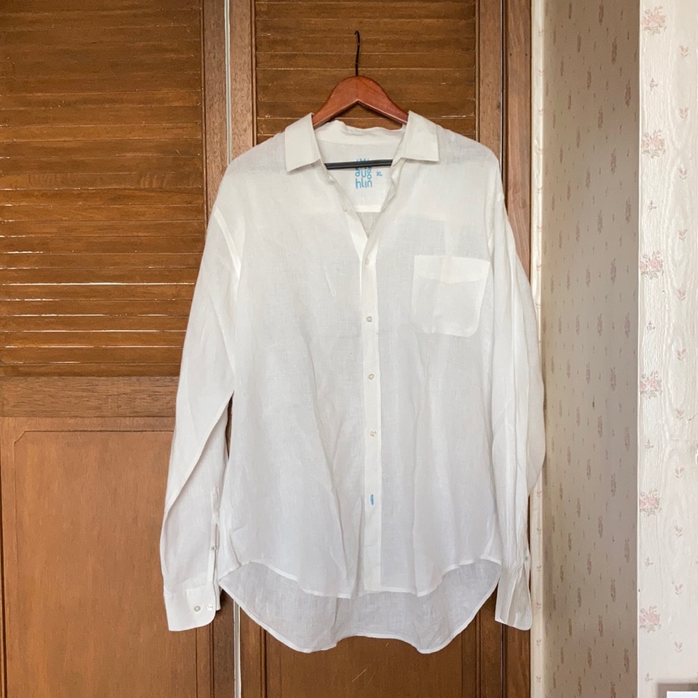 J. McLaughlin White Button-Up Shirt